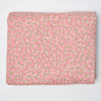 Light Pink Rose Print Quilting Cotton Fabric - 40" x 114"