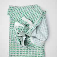 Gray + Green Patterned Quilting Weight Woven Fabric - 44" x 110"