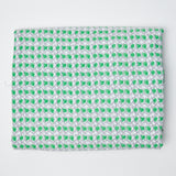 Gray + Green Patterned Quilting Weight Woven Fabric - 44" x 110"