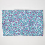 Light Blue, Maroon + White Patterned Flowy Woven Fabric - 37" x 120"