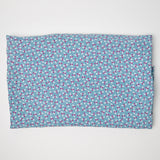 Light Blue, Maroon + White Patterned Flowy Woven Fabric - 37" x 120"