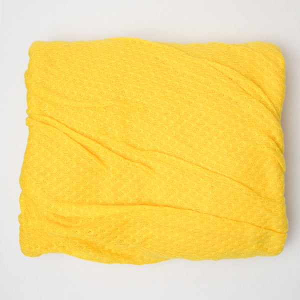 Bright Yellow Knit Lace Fabric - 72" x 100"