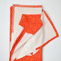 Red + Yellow Floral Pieced + Quilted Curtain - 32" x 58"