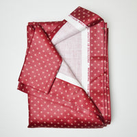 Maroon + Light Beige Print Woven Drapery Fabric with Stain-Resistant Coating - 50" x 102"