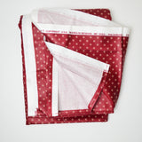 Maroon + Light Beige Print Woven Drapery Fabric with Stain-Resistant Coating - 50" x 102"