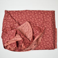 Red + Pink Rose Print Quilting Cotton Fabric - 53" x 108"