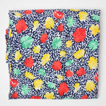 Black, White + Multicolor Floral Print Drapey Woven Fabric - 45" x 148"