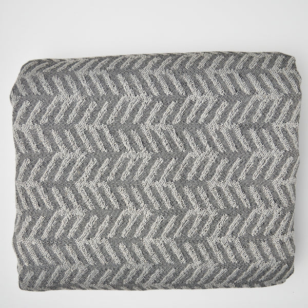 Gray + White Geometric Jacquard Woven Upholstery Fabric - 58" x 118"