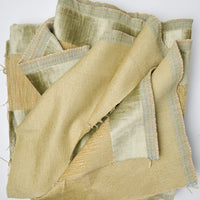 Muted Olive + Beige Chenille Striped Upholstery Fabric - 56" x 66"