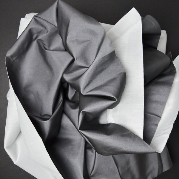 Gray Metallic Rubberized Coating Waterproof Fabric - 44" x 140"