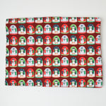 Snowman Print Quilting Weight Woven Fabric - 42" x 72"