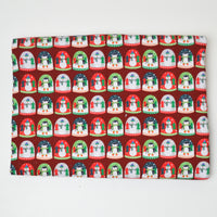 Snowman Print Quilting Weight Woven Fabric - 42" x 72"