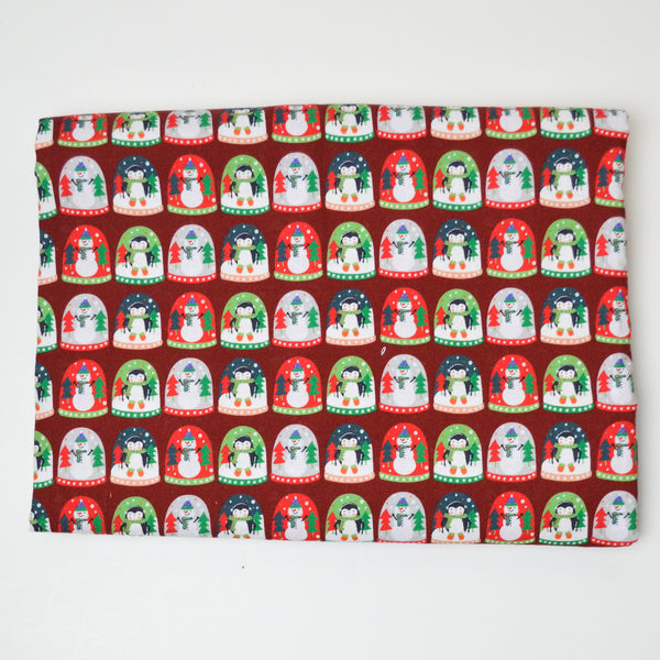 Snowman Print Quilting Weight Woven Fabric - 42" x 72"