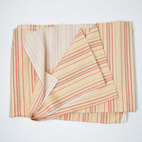 Beige, Red + Green Striped Quilting Weight Woven Fabric 43" x 77"