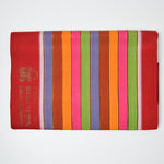 Red + Colorful and Metallic Stripes Woven Fabric - 39" x 64"