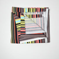 Black + Neon Striped Quilting Weight Woven Fabric - 44" x 74"
