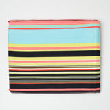 Black + Neon Striped Quilting Weight Woven Fabric - 44" x 74"