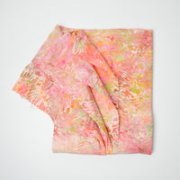 Pink + Orange Abstract Batik Quilting Weight Woven Fabric - 44" x 89"