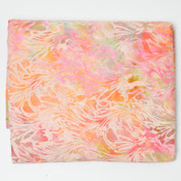 Pink + Orange Abstract Batik Quilting Weight Woven Fabric - 44" x 89"