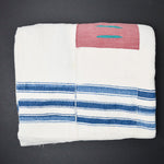 White + Multicolor Pieced Cotton Throw or Rug - 53" x 82"
