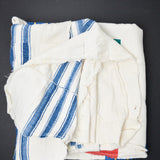 White + Multicolor Pieced Cotton Throw or Rug - 53" x 82"