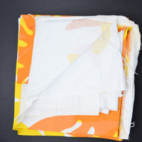 Orange, Yellow + White Large Floral Print Woven Canvas Fabric - 44" x 272"