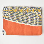 Orange, Yellow + Gray Large Print Woven Canvas Fabric - 52" x 72"