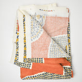 Orange, Yellow + Gray Large Print Woven Canvas Fabric - 52" x 72"