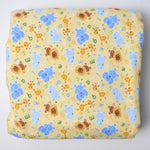 Light Yellow + Cartoon Animal Print Flannel Fabric - 41" x 168"