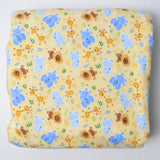 Light Yellow + Cartoon Animal Print Flannel Fabric - 41" x 168"