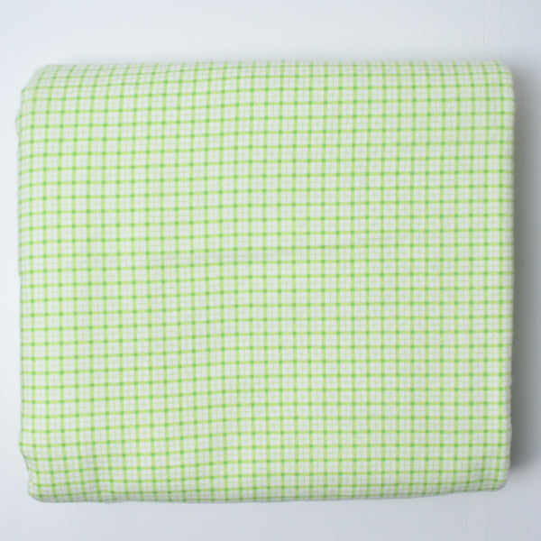 Green + White Plaid Flannel Fabric - 43" x 116"