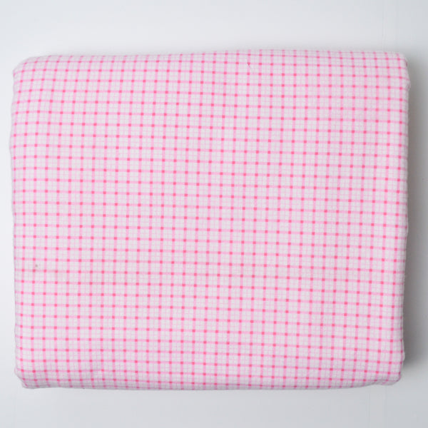 Pink + White Plaid Flannel Fabric - 43" x 112"