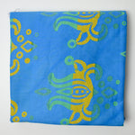 Blue, Green + Yellow Resist Dyed Woven Fabric - 44" x 176"