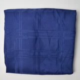 Navy Blue Windowpane Plaid Damask Polyester Fabric - 60" x 100"