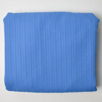 Blue Woven Fabric with Seersucker Textured Stripes - 58" x 104"