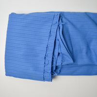 Blue Woven Fabric with Seersucker Textured Stripes - 58" x 104"