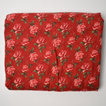Red Rose Print Flannel Woven Fabric - 42" x 220"