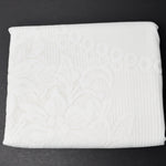 White Floral Net Lace Tablecloth with Scalloped Edge - 52" x 72"