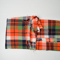 Orange, Blue, White + Green Plaid Woven Fabric - 45" x 72"