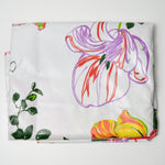 Large Colorful Floral Print White Fabric with Vinyl Coating - 29" x 47"