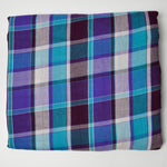 Purple, Blue, and White Plaid Gauzy Woven Fabric - 52" x 120"