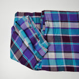 Purple, Blue, and White Plaid Gauzy Woven Fabric - 52" x 120"