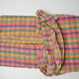 Rainbow Plaid Seersucker Woven Fabric - 46" x 120"