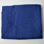 Navy Blue Windowpane Plaid Damask Polyester Fabric - 60" x 102"