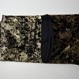 Black + Gold Metallic Burnout Velvet Knit Fabric - 66" x 124"