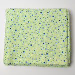 Light Green + Blue Dot Print Flannel Woven Fabric - 41" x 88"