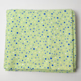Light Green + Blue Dot Print Flannel Woven Fabric - 41" x 88"