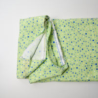 Light Green + Blue Dot Print Flannel Woven Fabric - 41" x 88"