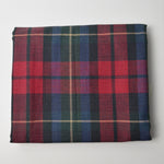 Red + Navy Blue Woven Plaid Fabric - 56" x 62"