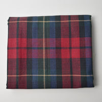 Red + Navy Blue Woven Plaid Fabric - 56" x 62"